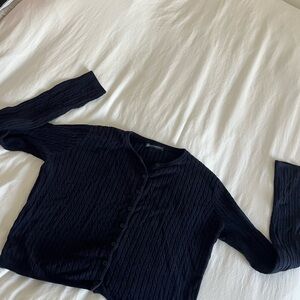 Brandy Melville Navy Cable Knit Cardigan